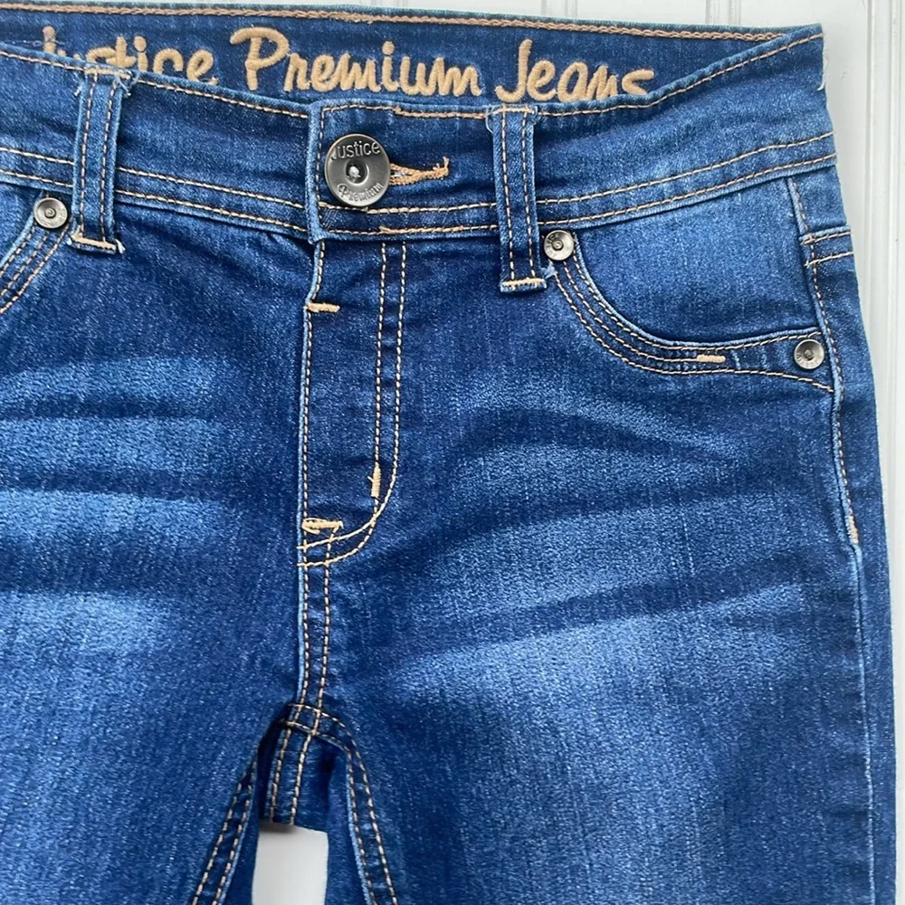 JUSTICE PREMIUM JEANS GIRLS SIMPLY LOW BLUE JEANS SIZE 12S